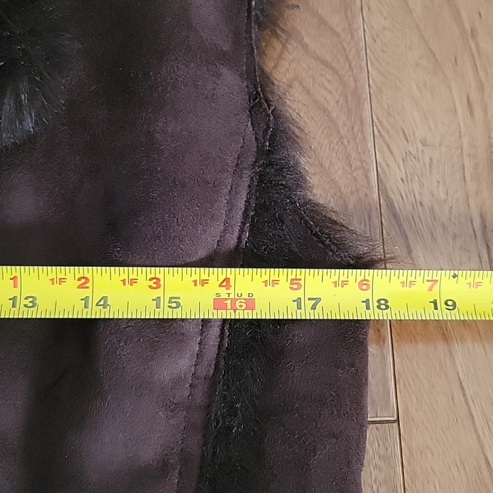 Boden faux suede‎ and fur brown vest 6